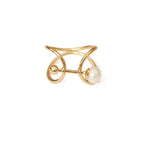 Geometric Pearl Ring with Minimalist Design for Women