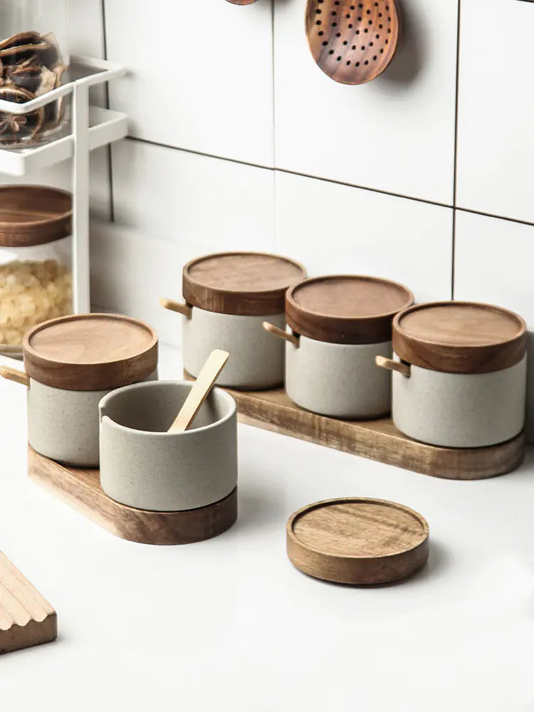 Japanese Ceramic Spice Jar Set