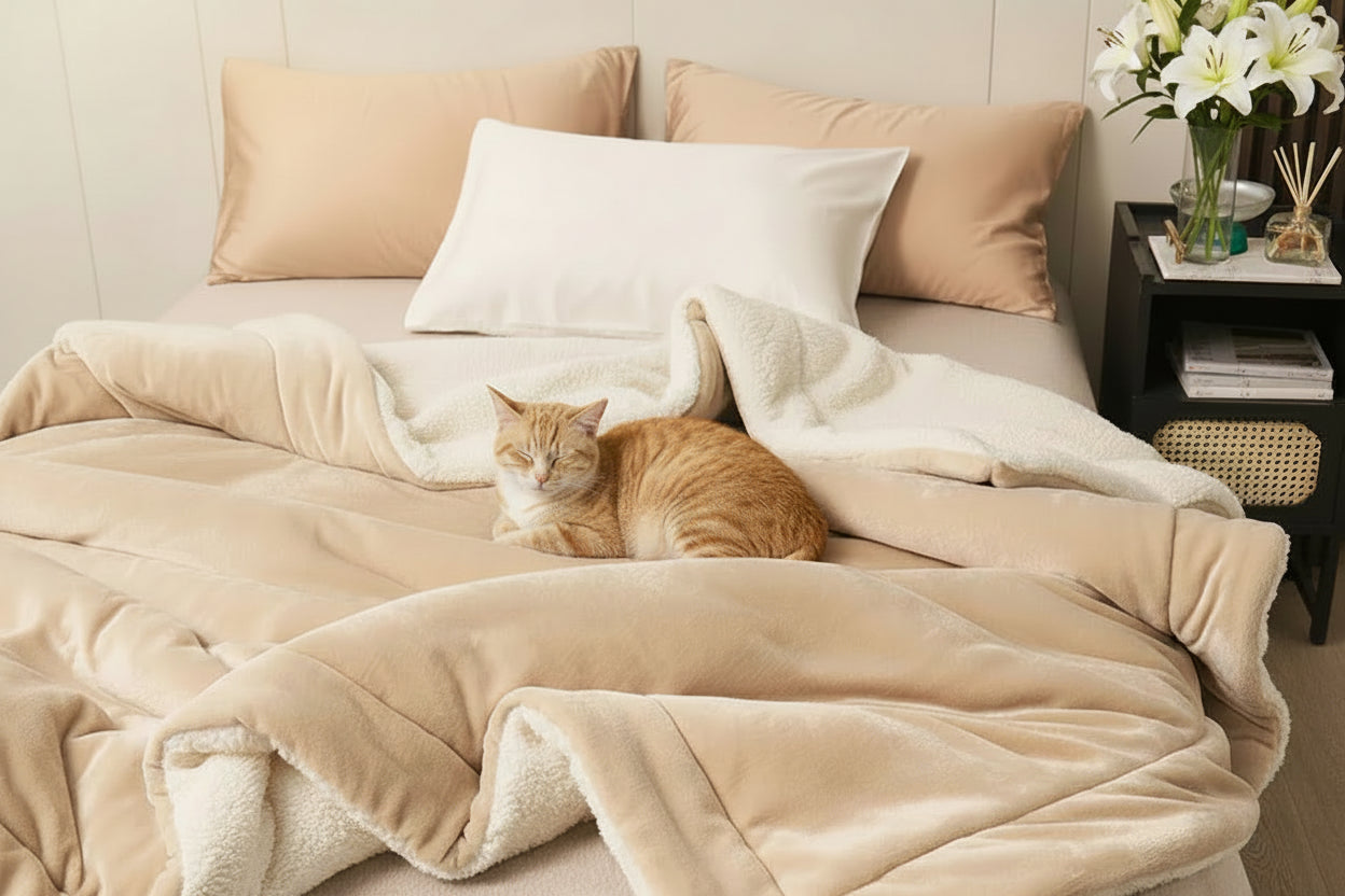 Cozy Double-Layer Lamb Fleece Blanket