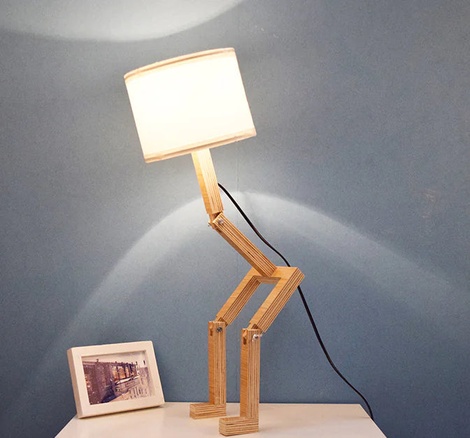 Wooden Adjustable Bedside Lamp