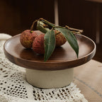 Vintage Japanese Wood Cake Stand