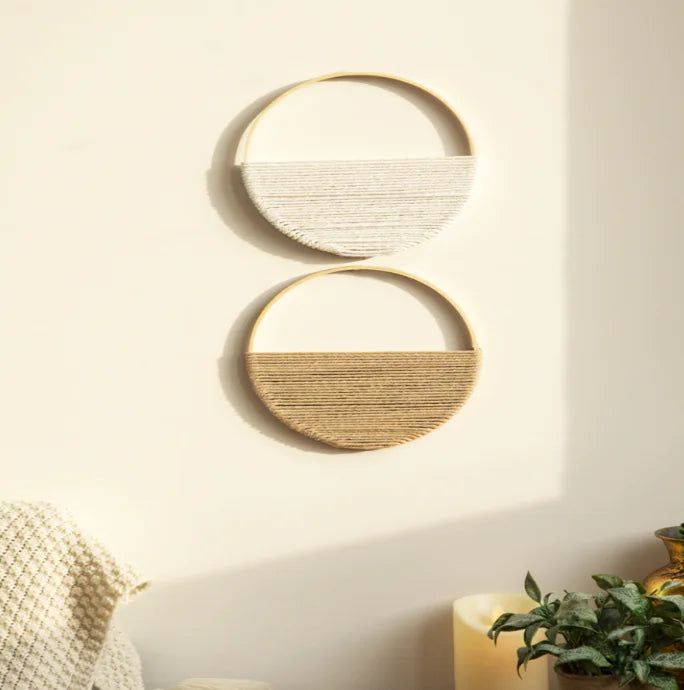 Bohemian Double Circle Wall Shelf - Handmade Decor